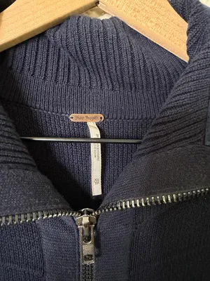 Free People Surplus Navy Cardigan Sweater Jacket Zip Cardigan Womens‎ Size XS thumbnail 8
