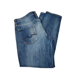 7 For All Mankind Roxanne Crop Jeans‎ Medium Wash Blue Denim Slim Fit Size 30 thumbnail 3