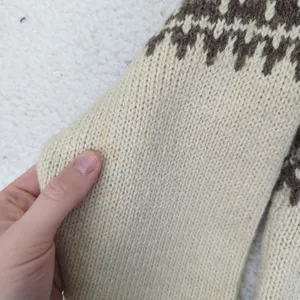 Vintage Rapaki Mahana Pure‎ Wool Cardigan Women's Medium NZ Brown Cream Knitwear thumbnail 6