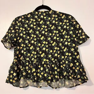 ASOS Floral Print Flutter Sleeve Blouse thumbnail 3