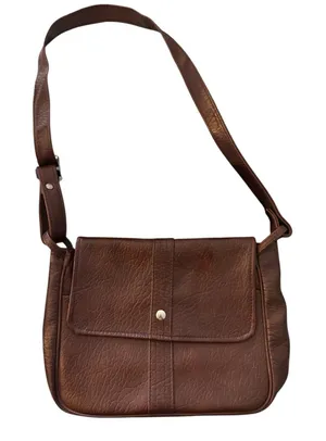 Brown Faux Leather Shoulder Bag thumbnail 1
