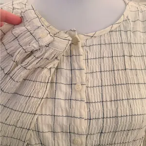 Madewell EUC Oversized Meadow Shirt in Windowpane Long Sleeve Button Up Blouse thumbnail 6