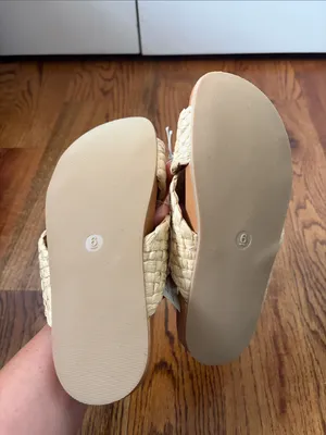 a new day Braided Crystal-Accent Slide Sandals in Natural Size 6 New thumbnail 7