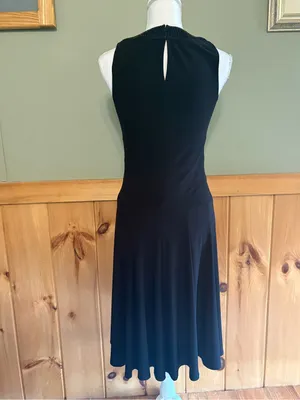 Lauren Ralph Lauren Classic Black Sleeveless Beaded Neck pleated Dress size 6 thumbnail 4