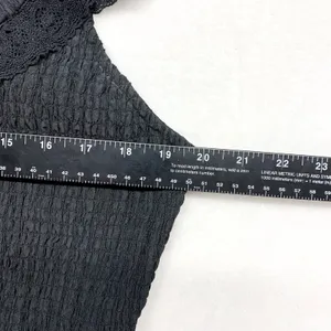 American Eagle‎ Smocked Ruffle Maxi Dress Womens XL Black Boho Lace Polyester thumbnail 3