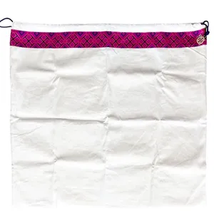 Tory Burch Large Canvas Dust Bag Magenta Pink Trim‎ Gold Logo Charm 22x21 thumbnail 1