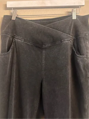 HALARA FLEX High Waisted InstantCool Crossover Flare Jeans Gray Size XL thumbnail 4