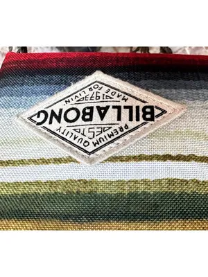 Billabong Crossbody Bag Purse Stripe Canvas Adjustable Strap Zip Close Australia thumbnail 5