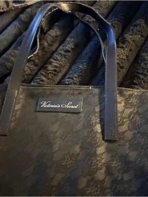 Vintage Victoria's Secret Black Lace-Effect Tote thumbnail 5
