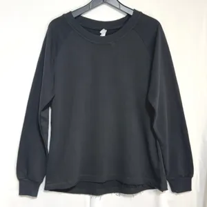 Alternative Apparel‎ Black Raglan Sweatshirt High Low Raw Hem Large Womens NWOT thumbnail 1