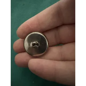 Vintage Antique 23mm 15/16" Silver Metal Uniform Lion Crown Shield Crest Button thumbnail 2