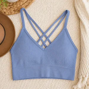 Aerie Light Blue Strappy Bralette Crop Top thumbnail 1