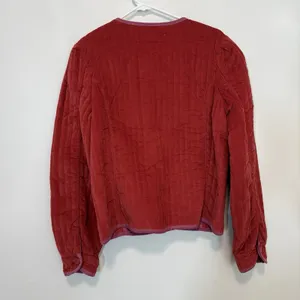 Free People NWT Natalia Sweet Heart Red Velvet Quilted‎ Cropped Boxy Jacket XS thumbnail 4