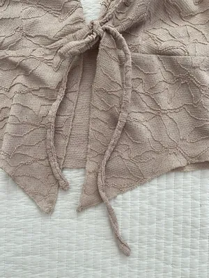 Beige halter lace tank top Tan thumbnail 3