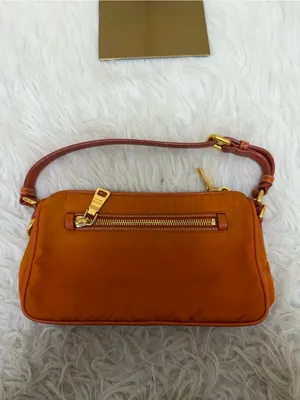 AUTHENTIC Prada Orange Nylon Handbag thumbnail 2