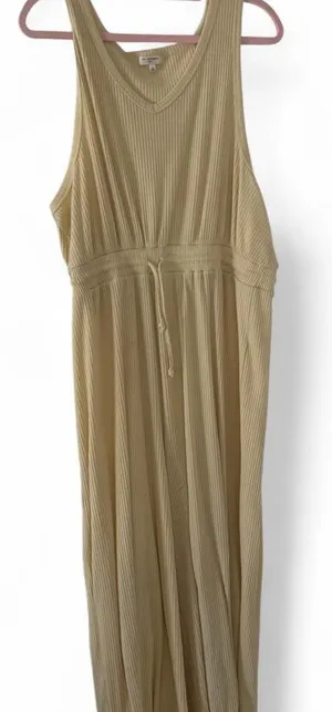 No Comment Plus women's cream/ivory ribbed jumpsuit in size 1X thumbnail 1