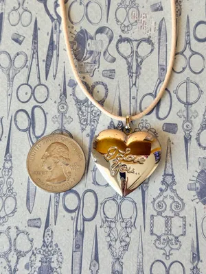 Handmade “I love you” stainless steel heart locket charm necklace 🍃🩵 thumbnail 5