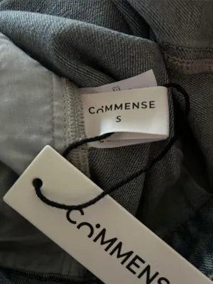 Commense Asymmetrical Ruched Denim Wide-Leg‎ Pants Jeans Sz S Tan Patch Indie thumbnail 5