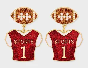 Target Football Jersey Post Drop Earrings - Red/Gold -‎ NWT thumbnail 1