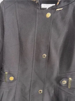 Via Spiga Black Hooded Trench Coat with Leopard-Print Lining thumbnail 4