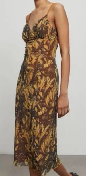 Urban Outfitters Y2K Abstract Marble Print Mesh Slip Maxi Dress - Size XS thumbnail 1