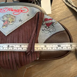 NWT Ed Hardy Denim Kisslock Frame Handbag thumbnail 8