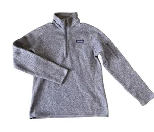 Patagonia Better Sweater 1/4-Zip Heather Gray Sz L Zip Pocket Logo Fleece Lined thumbnail 1