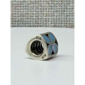 Pandora 790437EN01 Sterling Silver & Blue Black Enamel 925 ALE "Bluet" Charm thumbnail 3