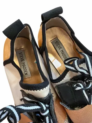 Steve Madden Antics Gold & Black Women's Athletic Slip-On Sneaker thumbnail 7