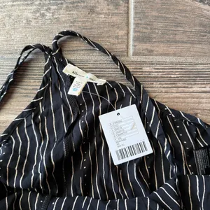 Urban Outfitters Silence Noise Black Striped Wide Leg Jumpsuit thumbnail 5