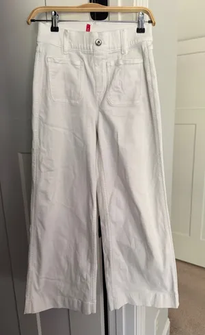 Spanx crop White Wide-Leg Pull On High Rise Pants thumbnail 1