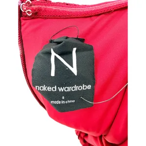 Naked Wardrobe Red Textured Strapless Bodycon Tube Mini Dress Small Going Out‎ thumbnail 6