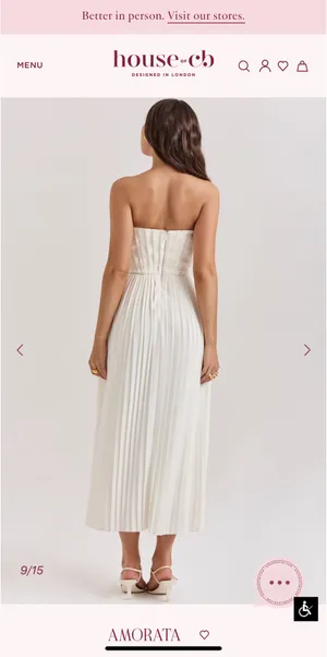 House of CB AMORATA Ivory Pleated Maxi Dress thumbnail 2