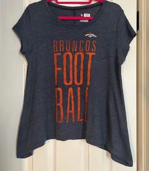 NFL Broncos Women's Short Sleeve Tee - Navy and Orange thumbnail 1
