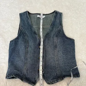 Shoedazzle Womens Cotton Sleeveless Denim Vest M Western Boho Indie Festival Summer Resort thumbnail 3