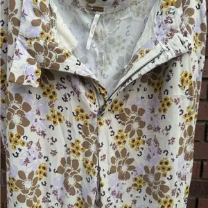 Free People Can't Take My Eyes Off Of You Flared Pants Floral Beige Size Large thumbnail 5