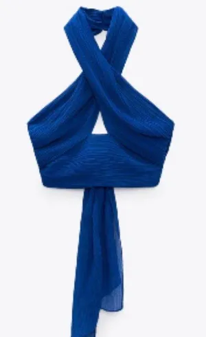 Blue  Wrap Top thumbnail 2