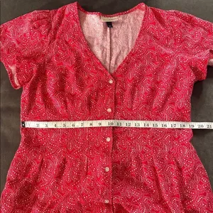 Universal Thread Red White Stars Short Sleeve Button Front Mini Dress Size L thumbnail 10