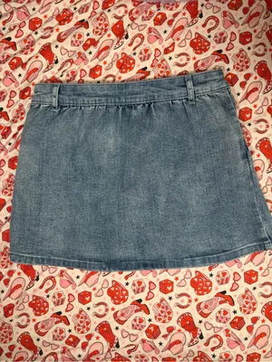Sugar Thrillz Dolls Kill Denim Mini Skirt Size M Blue Heart Zipper Y2K NWT thumbnail 3