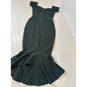 Lulus How Much I Care Dark Green Off-the-Shoulder Midi Dress Holiday Gala Small thumbnail 2
