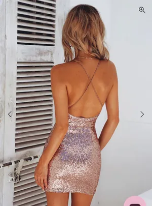 Hello Molly Sequin Rose Gold Mini Dress thumbnail 2