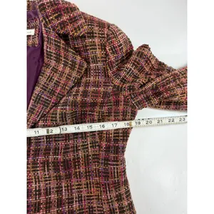 Coldwater Creek Womens Petite 8 Purple Pink Brown Tweed Blazer 3/4 Sleeve Jacket thumbnail 5