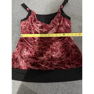 Studio Y Women's Y2K Style Floral Embossed Draped Blouse Tank Sz XL thumbnail 7