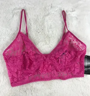 INC Sheer Lace Bralette - Berry Pink Size Large thumbnail 1