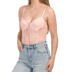 Free People Lace Night Rhythm Bodysuit‎ - Size M - Rose - NWT thumbnail 4