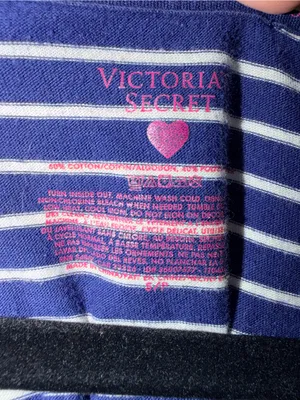 Victoria’s Secret Solid and Striped Short Sleeve Sleep Shirt thumbnail 3