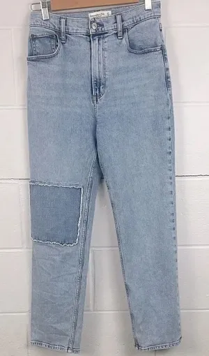 Abercrombie & Fitch the ankle straight ultra high rise light wash jean thumbnail 1