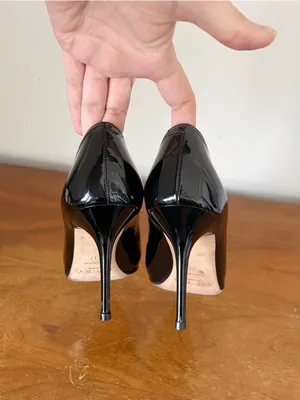 Jimmy Choo • Abel black patent leather pump stiletto heel 100mm point toe thumbnail 8