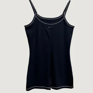 Nike One Dri-FIT Short‎ Bodysuit Black Contrast Stitch Athletic Romper XL Sporty thumbnail 3