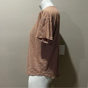 Madewell tan striped short sleeve t-shirt thumbnail 3